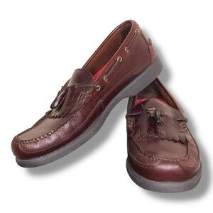 Bass Size 13 M Harry II Mens Burgundy Brown Leather Boat Shoes Loafers Academia